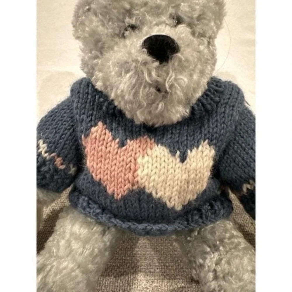 Boyds‎ Bears Floyd The Archive Series 1999 Grey Teddy Bear Blue Heart Sweater